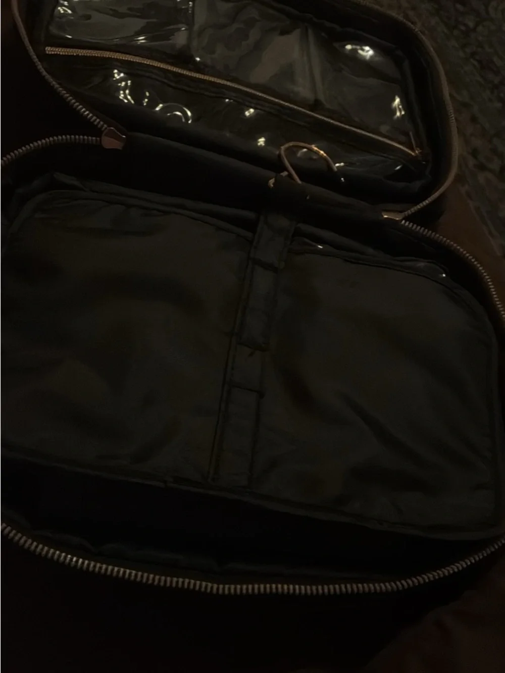 Aimee Kestenberg Black Quilted Cosmetic Case with Gold Plate